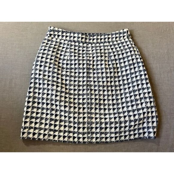 Loft Skirt Womens 2‎ Black White Check  Rear Zip Pencil Ladies. - Picture 6 of 9